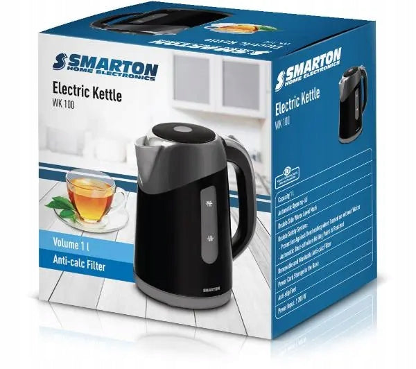 Electric kettle Smarton WK 100 1L 1200W Black Packaging status original