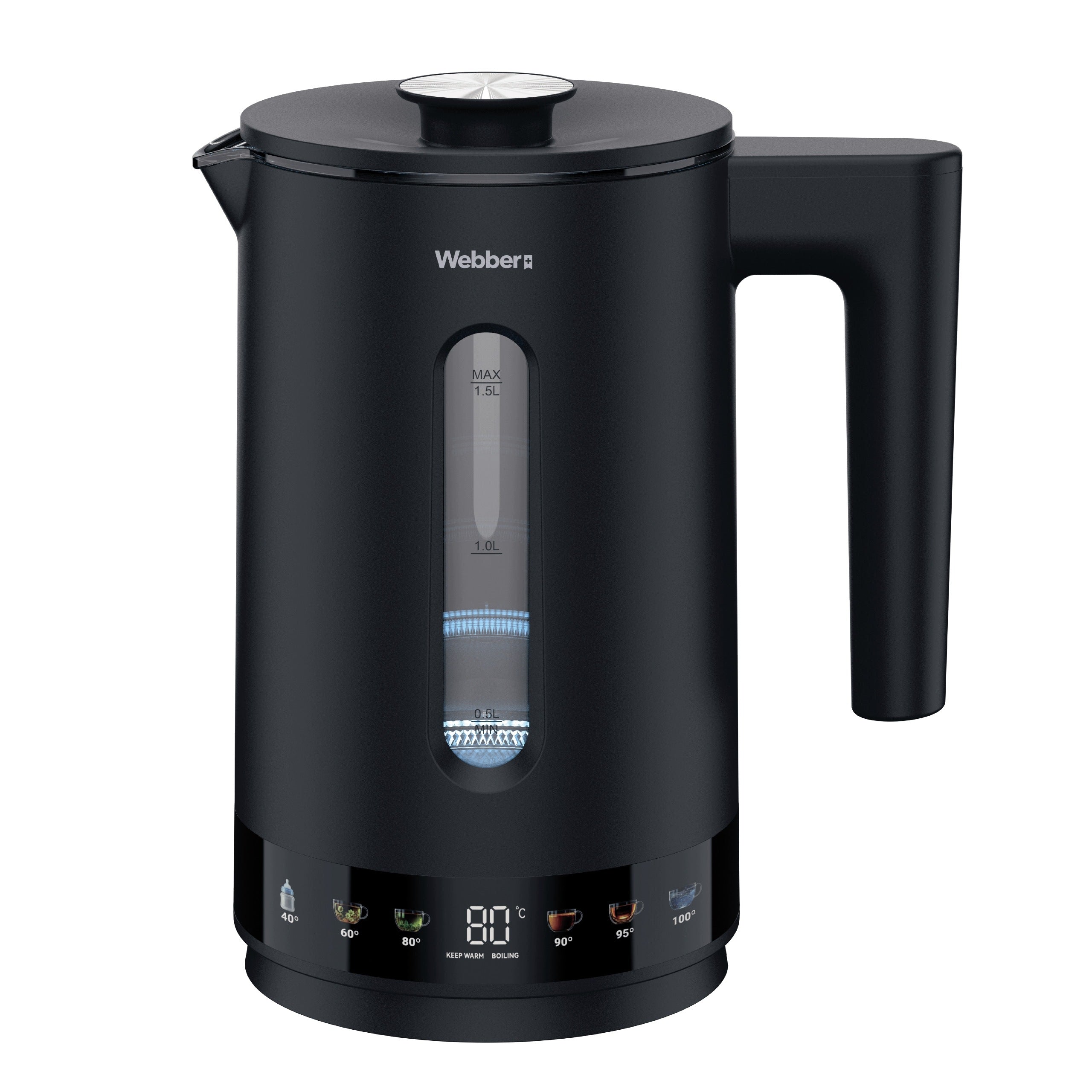 Electric kettle Webber WK125 1,5L 1800W LED 6 temperatures True Lumos Packaging status original