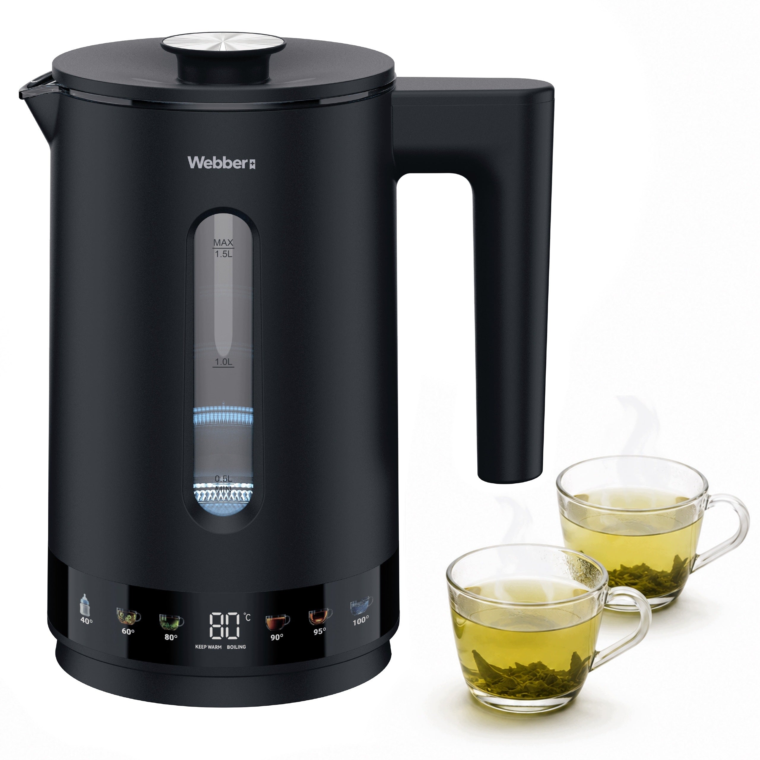Electric kettle Webber WK125 1,5L 1800W LED 6 temperatures True Lumos