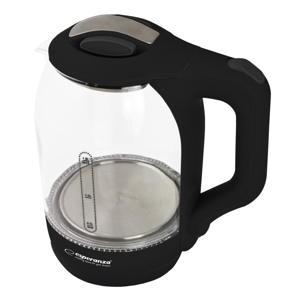 Electric kettle glass wireless led ESPERANZA YUKON 1,7l 1500 W Brand Esperanza