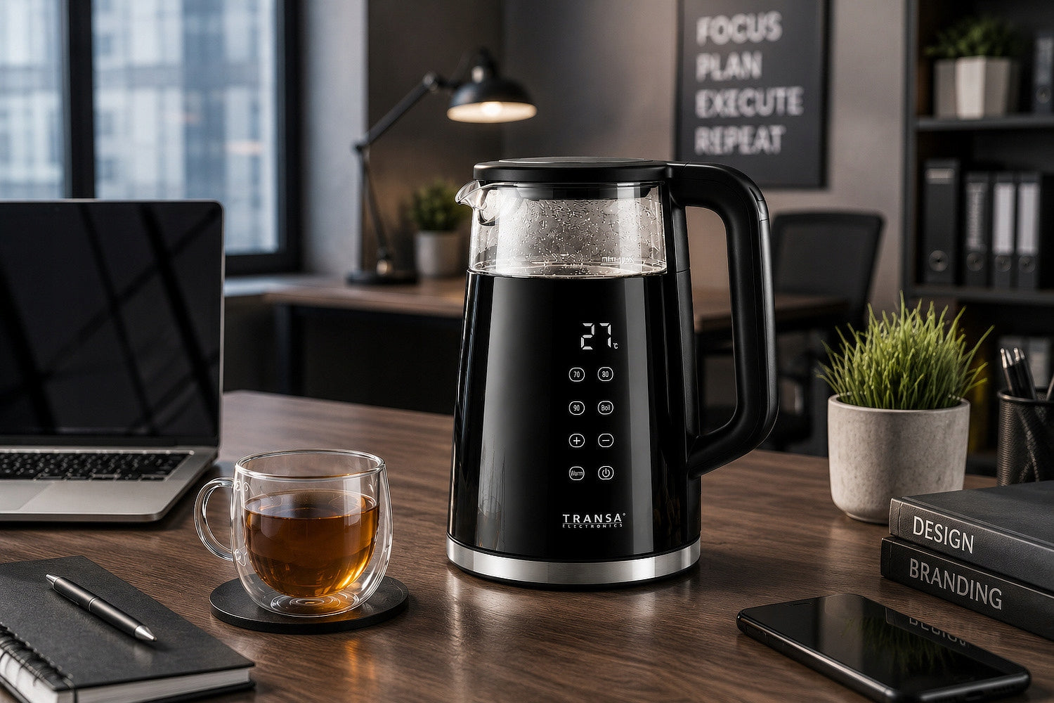 Electric kettle with TEMPERATURE CONTROL LCD PANEL 1,7 L 2200 W Manufacturer code TE-64