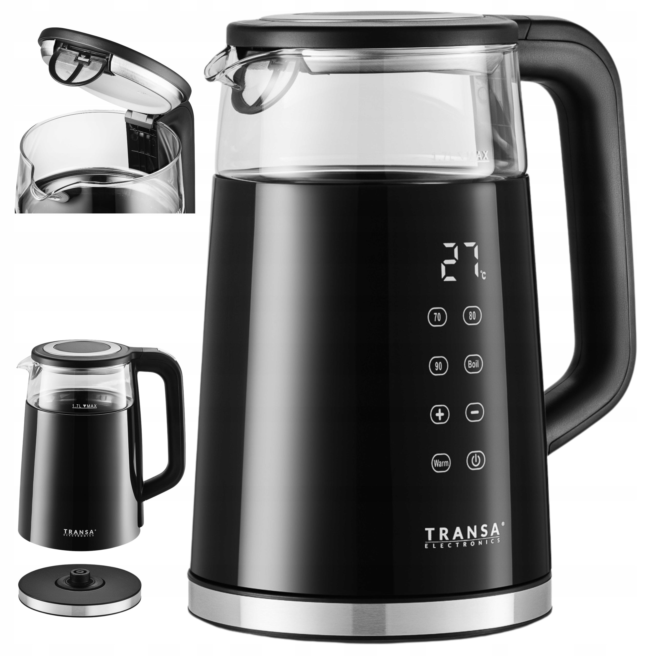 Electric kettle with TEMPERATURE CONTROL LCD PANEL 1,7 L 2200 W