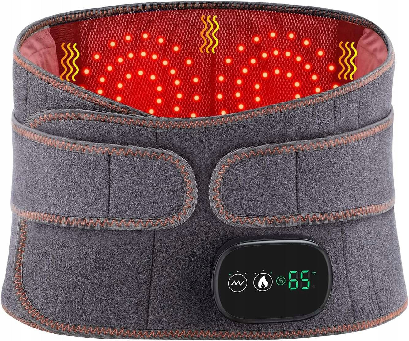 Electric lumbar heated belt for back massager warms and VIBRATES