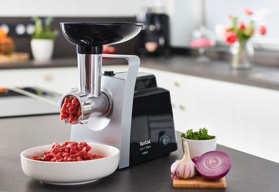 Electric meat grinder TEFAL NE109838 7in1 sausage shredder Dominant color black