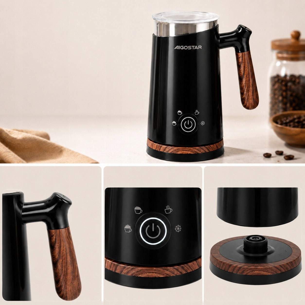 Electric milk frother 500W 4in1 cappuccino latte cold foam Manufacturer code B30203
