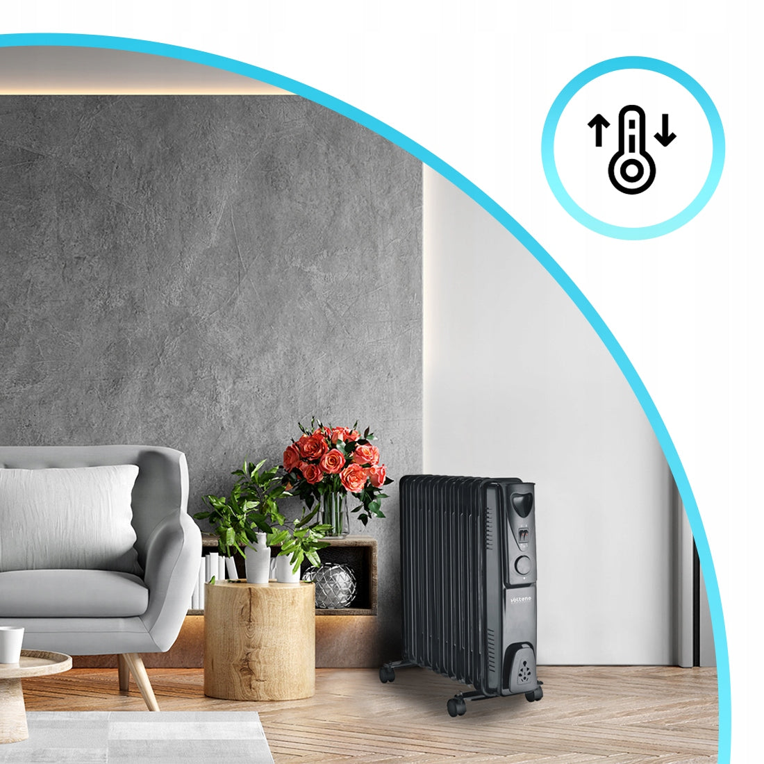 Electric oil heater 9 ribs black Volteno VO0156 2000W Manufacturer code VO0156