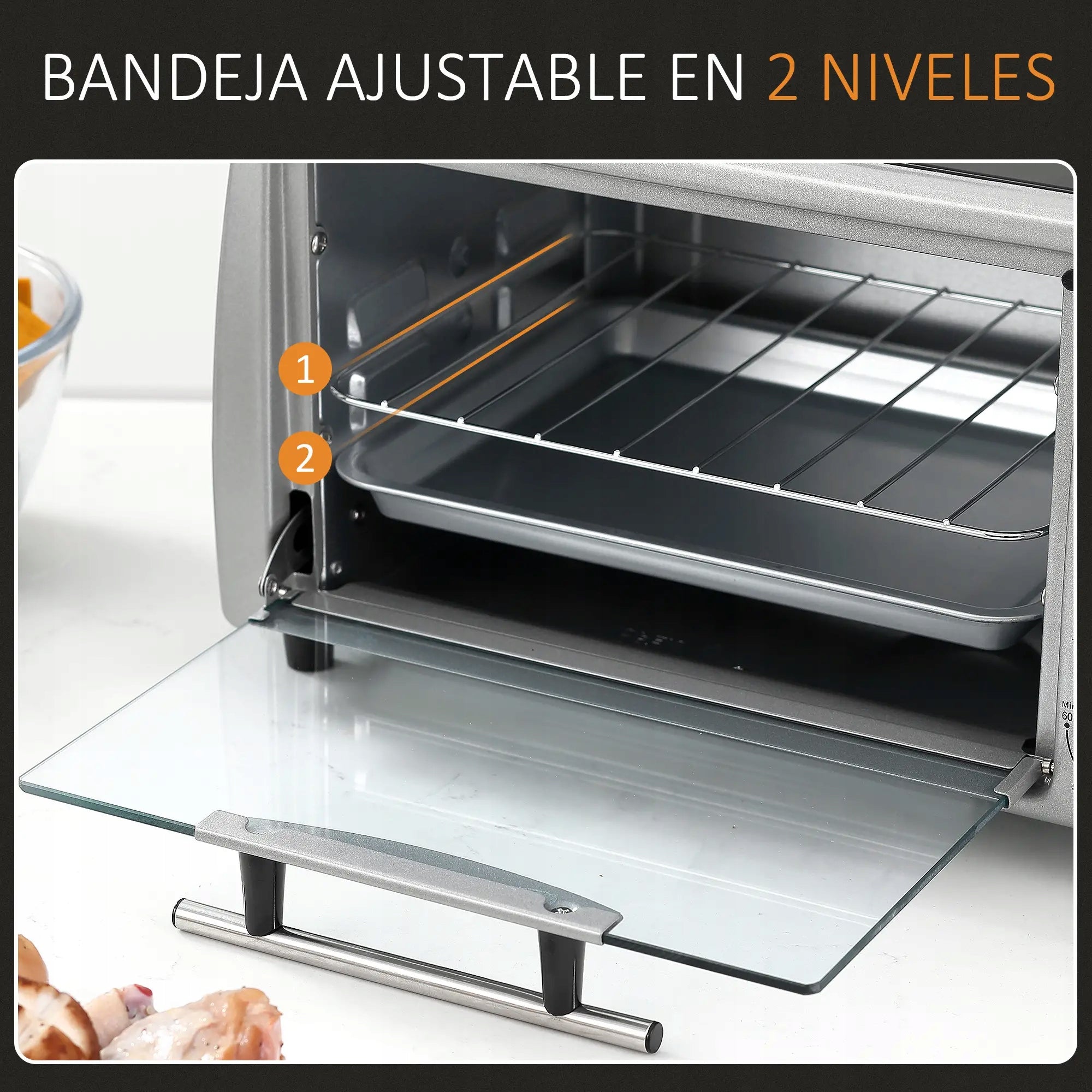 Electric oven HOMCOM, 10 litres, 750 W BLACK/SILVER Manufacturer code 800-084