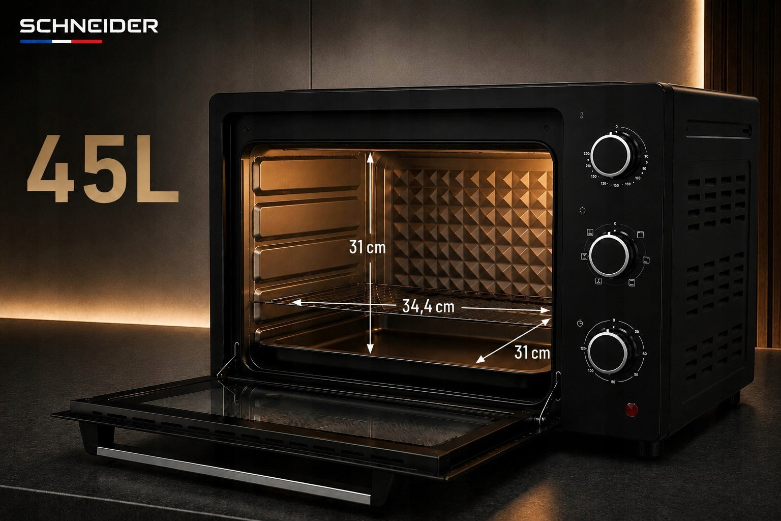 Electric oven SCHNEIDER 45L mushroom dryer thermocouple grill Packaging status original