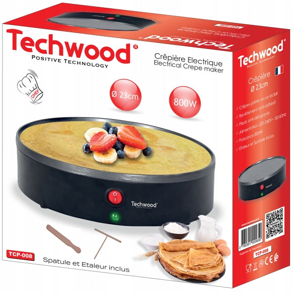 Electric pancake maker Techwood TCP-008, 800W, diameter 23cm Model TCP-008