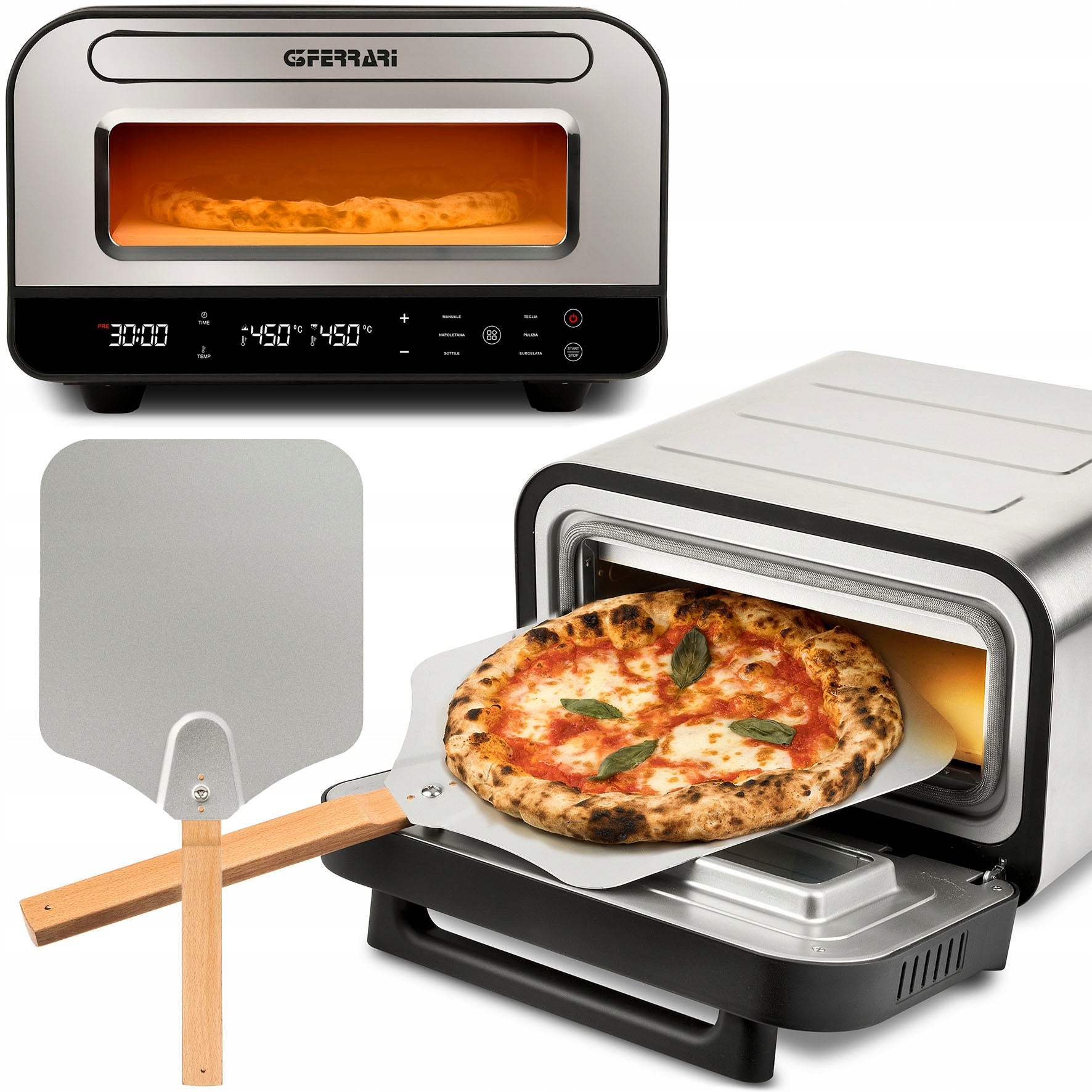 Electric pizza oven g3ferrari homemade in 2 minutes 450°C oven stone