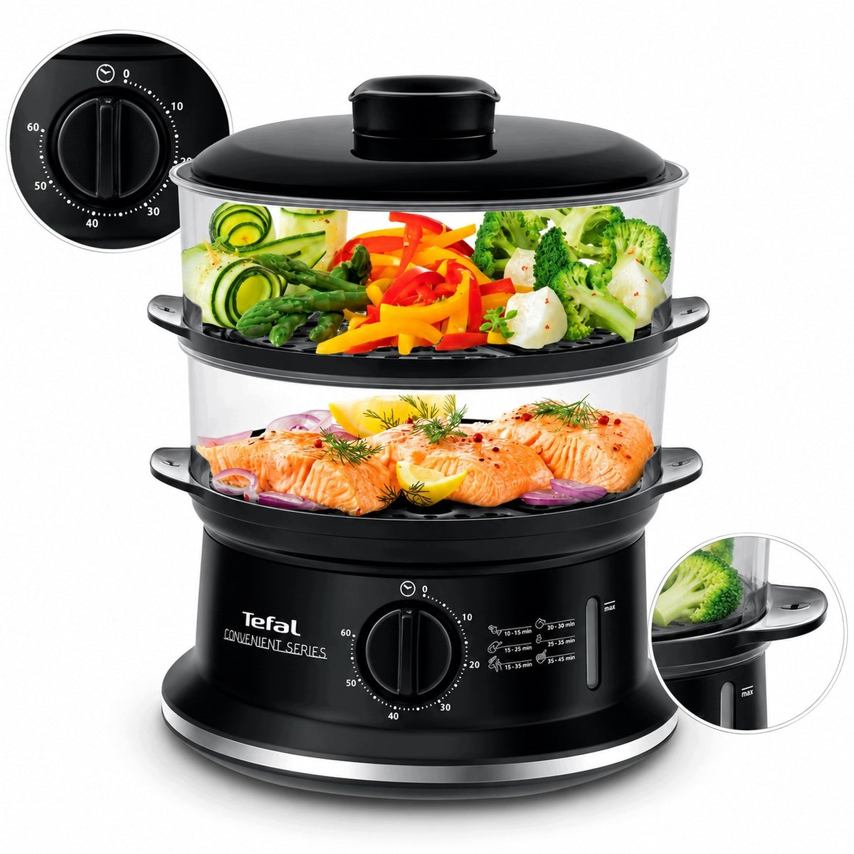 Electric steamer 6 l 900 W 2 levels timer 60 min VC140131