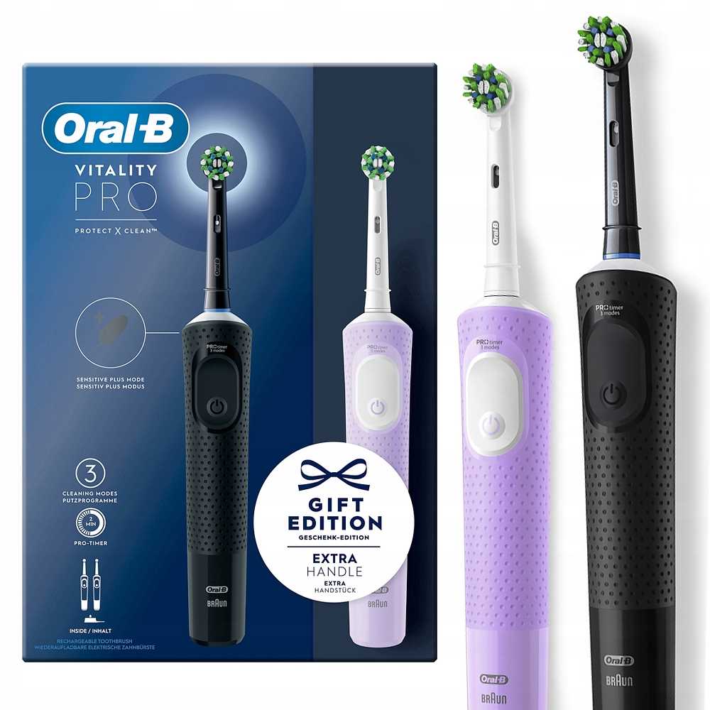 Electric toothbrush Oral-B Vitality Pro D103 Duo black and purple Brand Oral-B