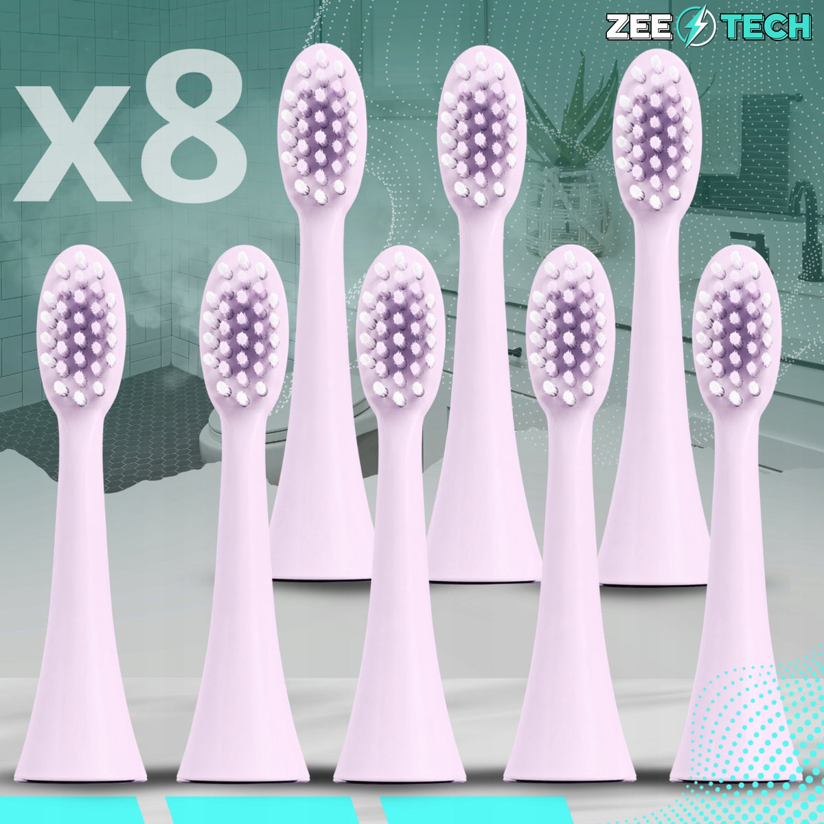 Electric toothbrush for children sonic teeth 4 modes + 8 tips Brand ZeeTech