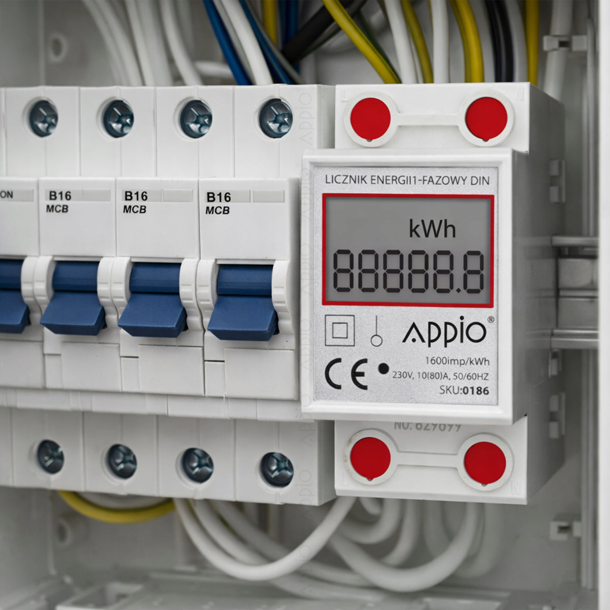 Electricity Meter Current Meter For Rail DIN Submeter 1F Manufacturer code 0186