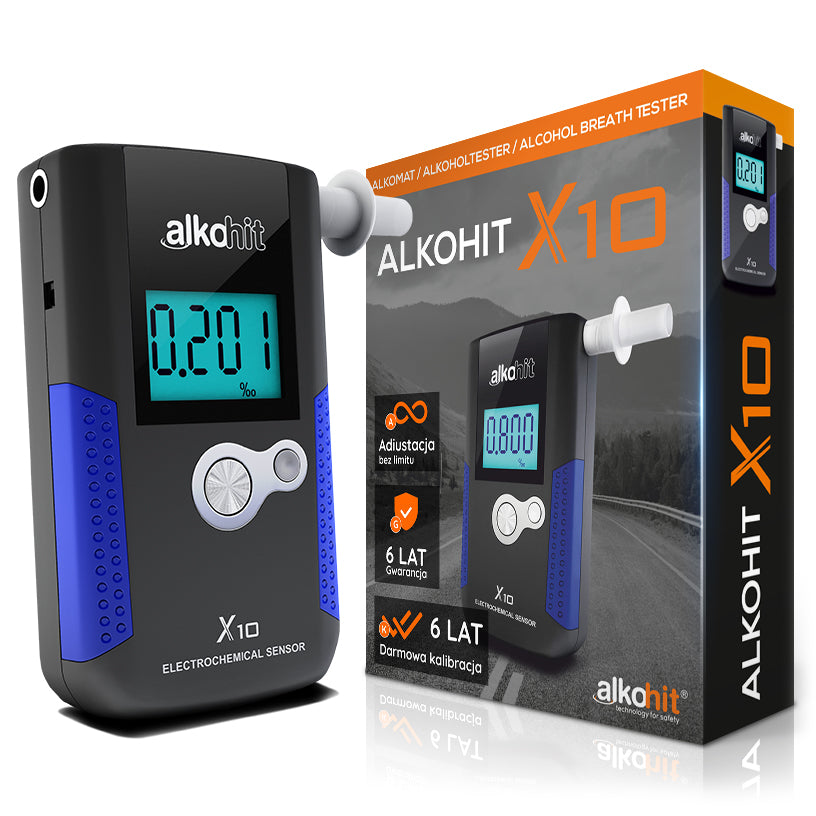 Electrochemical breathalyzer Alkohit X10 free unlimited adjustments