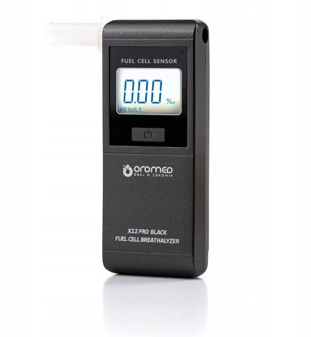 Electrochemical breathalyzer OROMED X12 Pro Black Professional + Mouthpieces