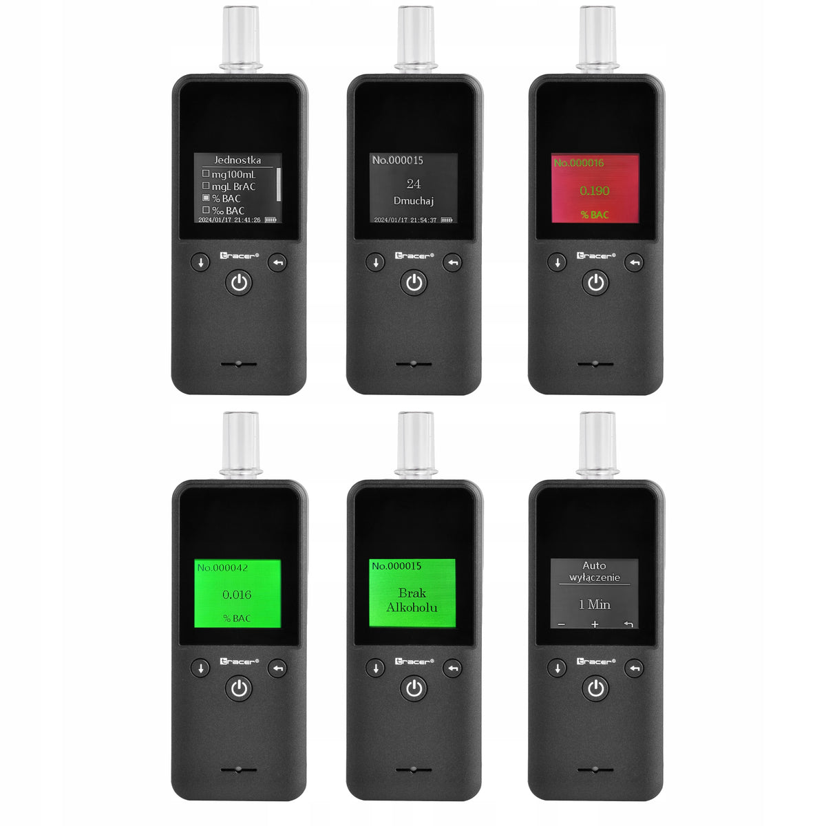 Electrochemical breathalyzer TRACER Clarix EZ-4 | case | 0,005%o | USB C Manufacturer code TRAALC47703