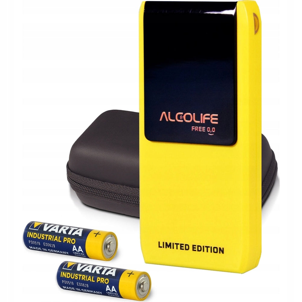 Electrochemical breathalyzer with display, ALCOLIFE Free, 2x AA, cover Packaging status original