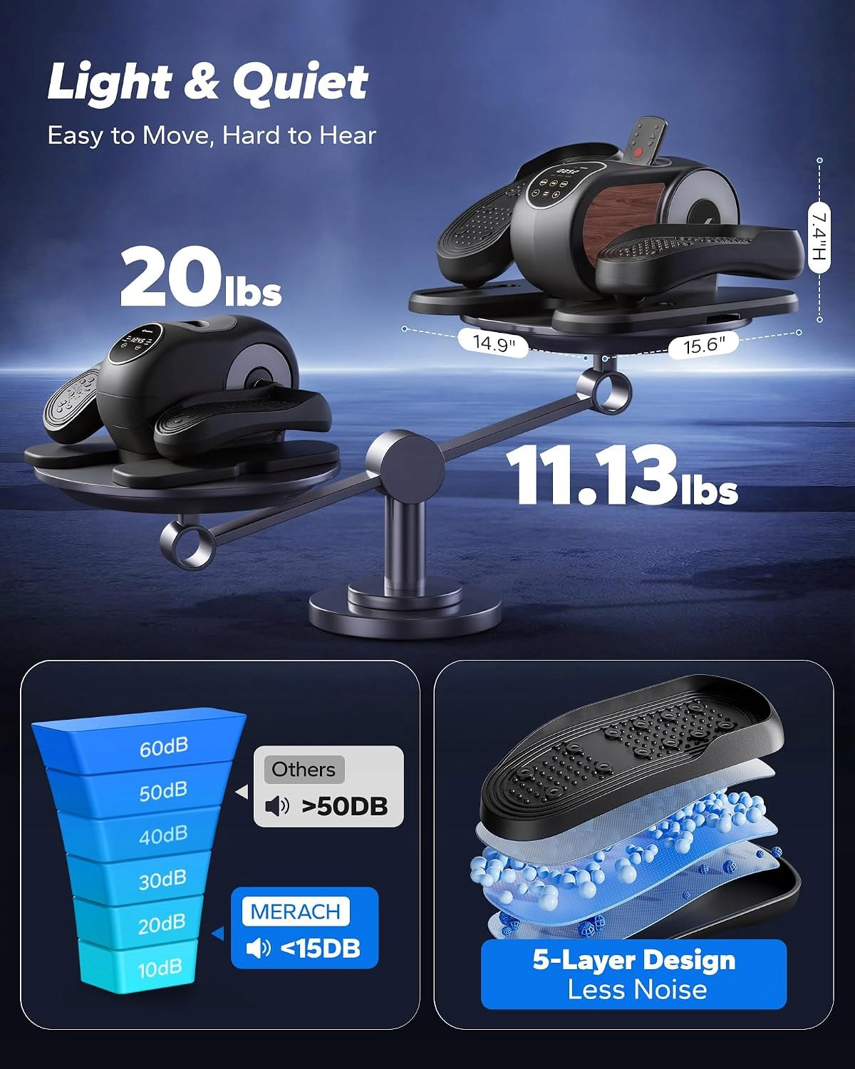 Electromagnetic elliptical trainer Merach MR-E32 black Manufacturer code MR-E32BA2-EU
