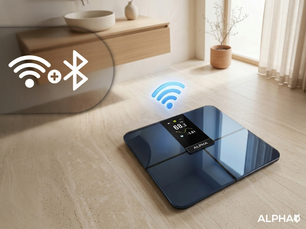 Electronic Bathroom Scale Alpha - Application in Polish Analytical BMI Packaging status original