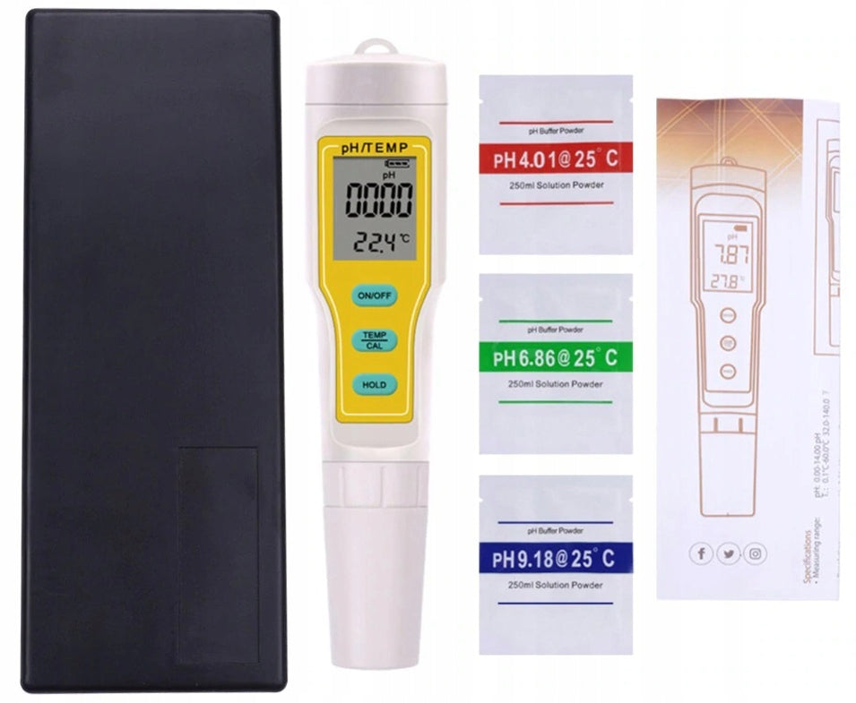 Electronic pH Meter ATC Tester Autocalibration Dominant color silver/gray