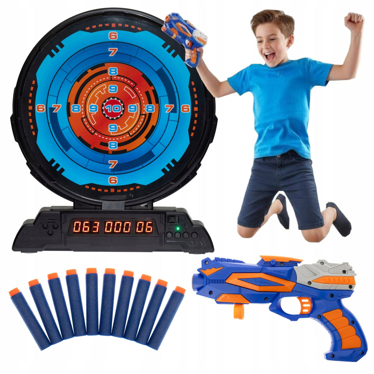 Electronic shooting shield for children gun 10 arrows LCD 3 modes