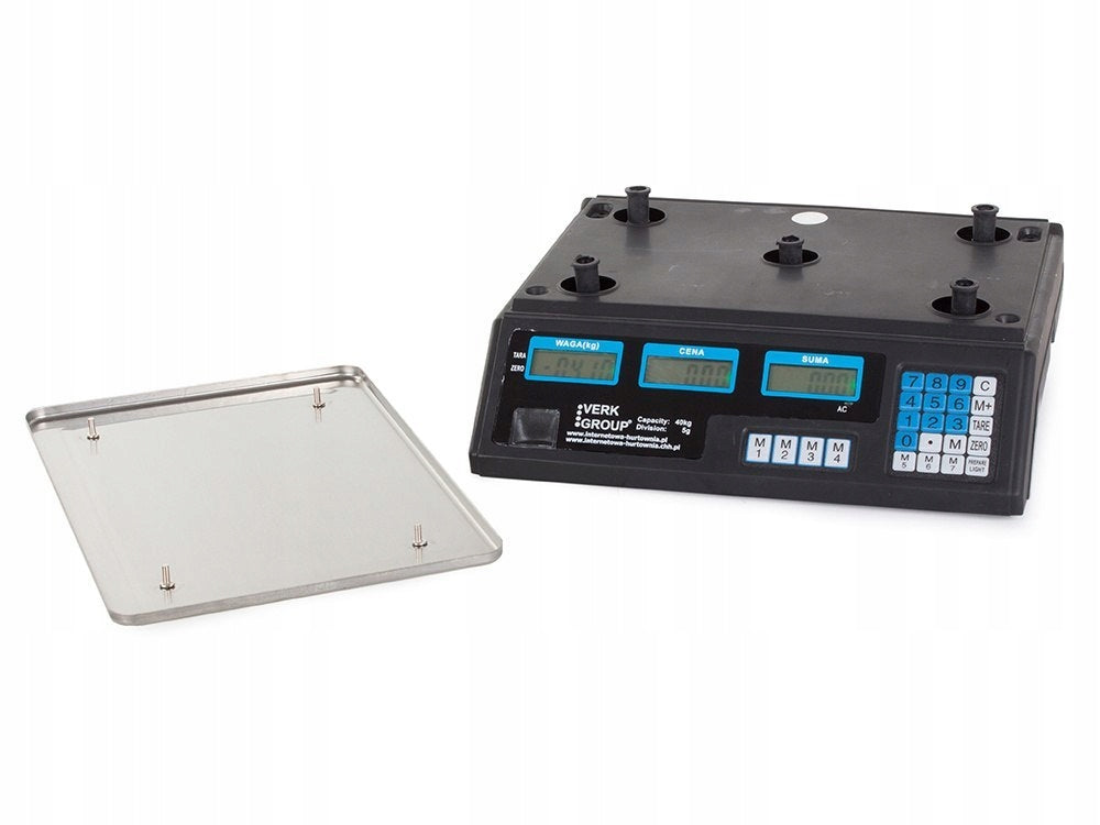Electronic shop scale 40kg PL AKU and 230V LCD CALCULATION In_Stock Maximum load 40 kg