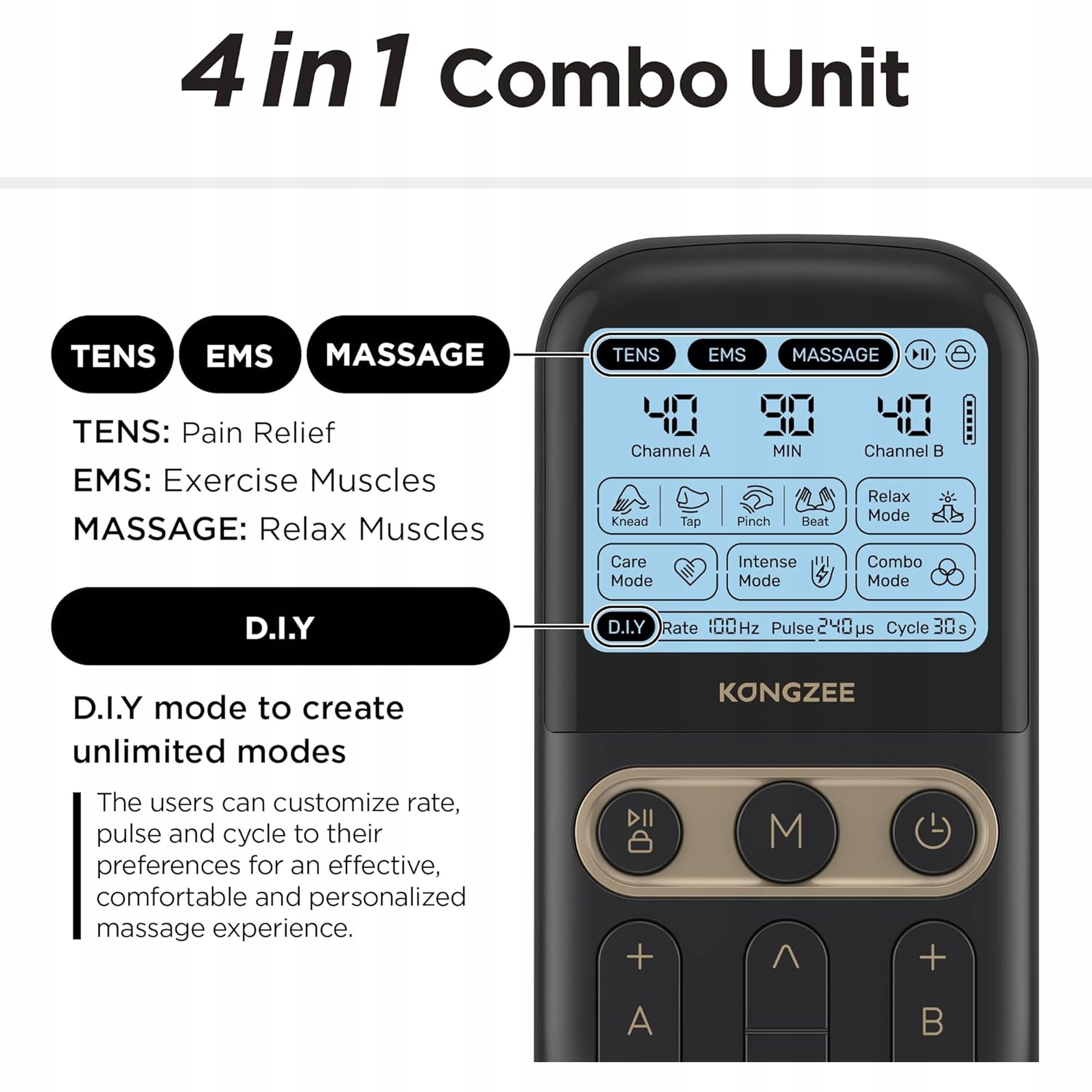 Electrostimulator muscle stimulator TENS EMS two-channel massage 12 electrodes Packaging status original
