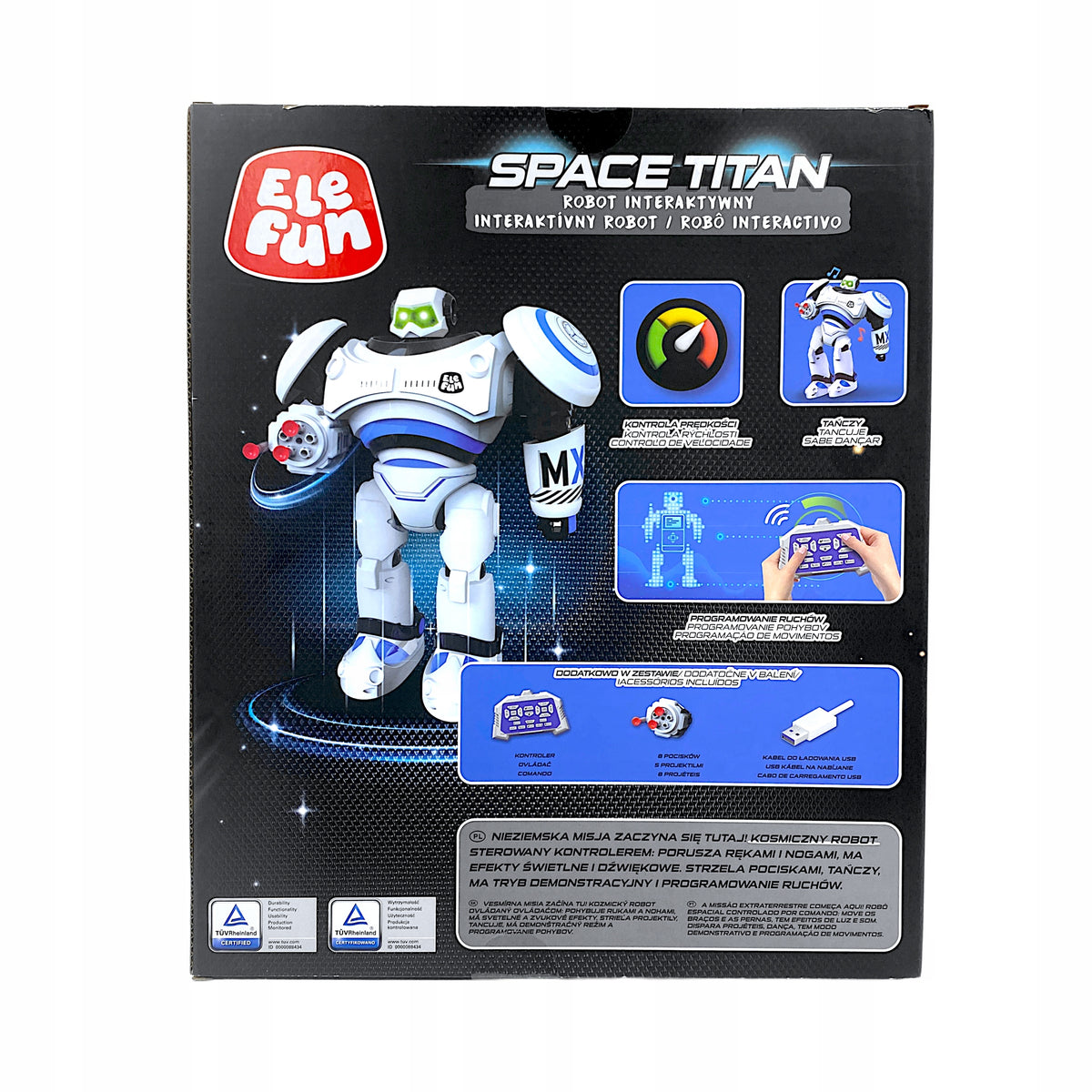 Elefun Space Titan 2025 Interactive robot Manufacturer code 0001