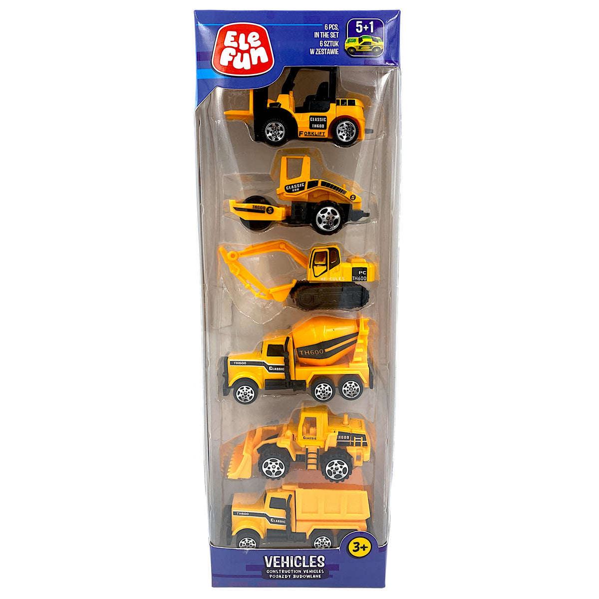 Elefun Vehicles Cars Construction Vehicles 6pcs