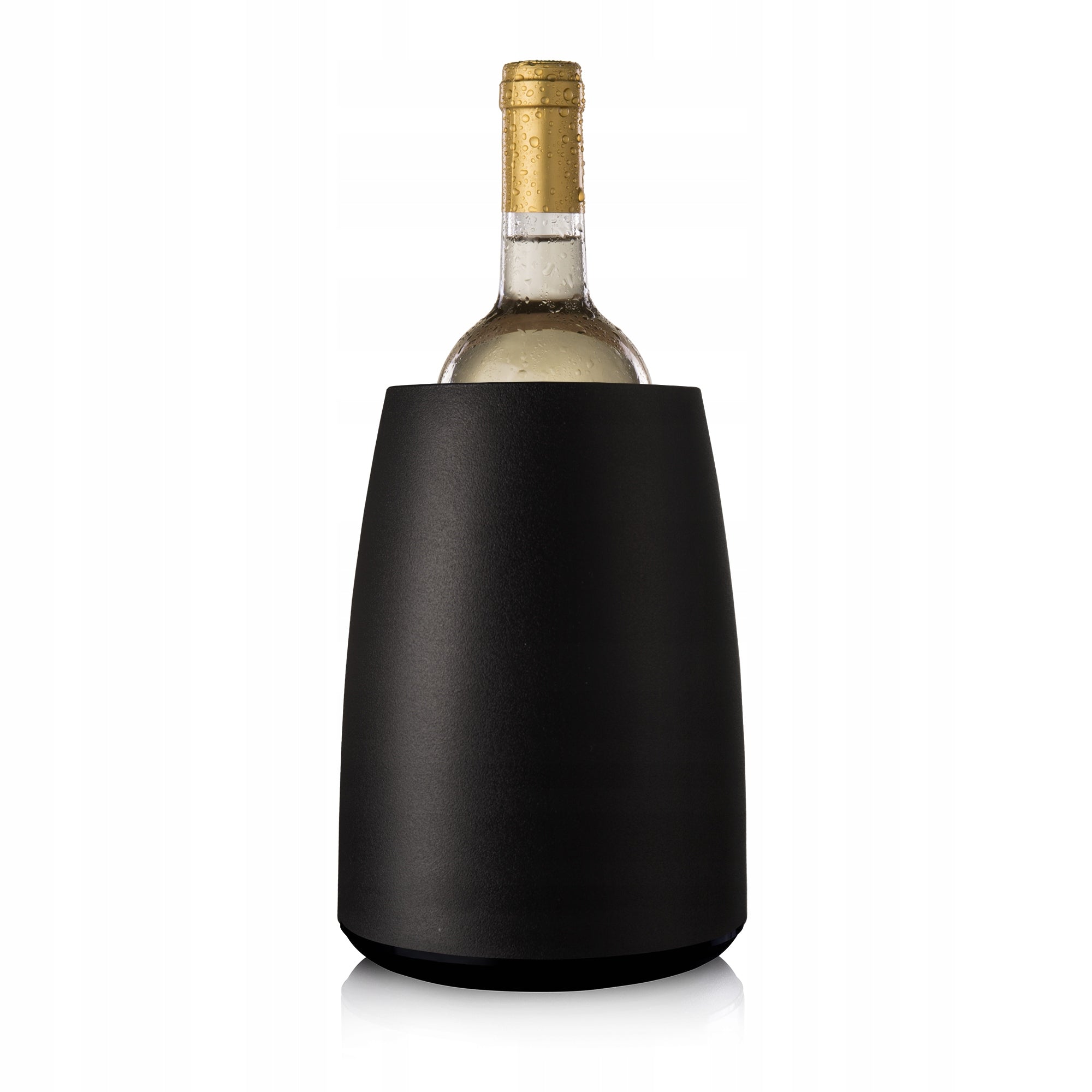 Elegant VACU VIN wine cooler includes cooling sleeve, black