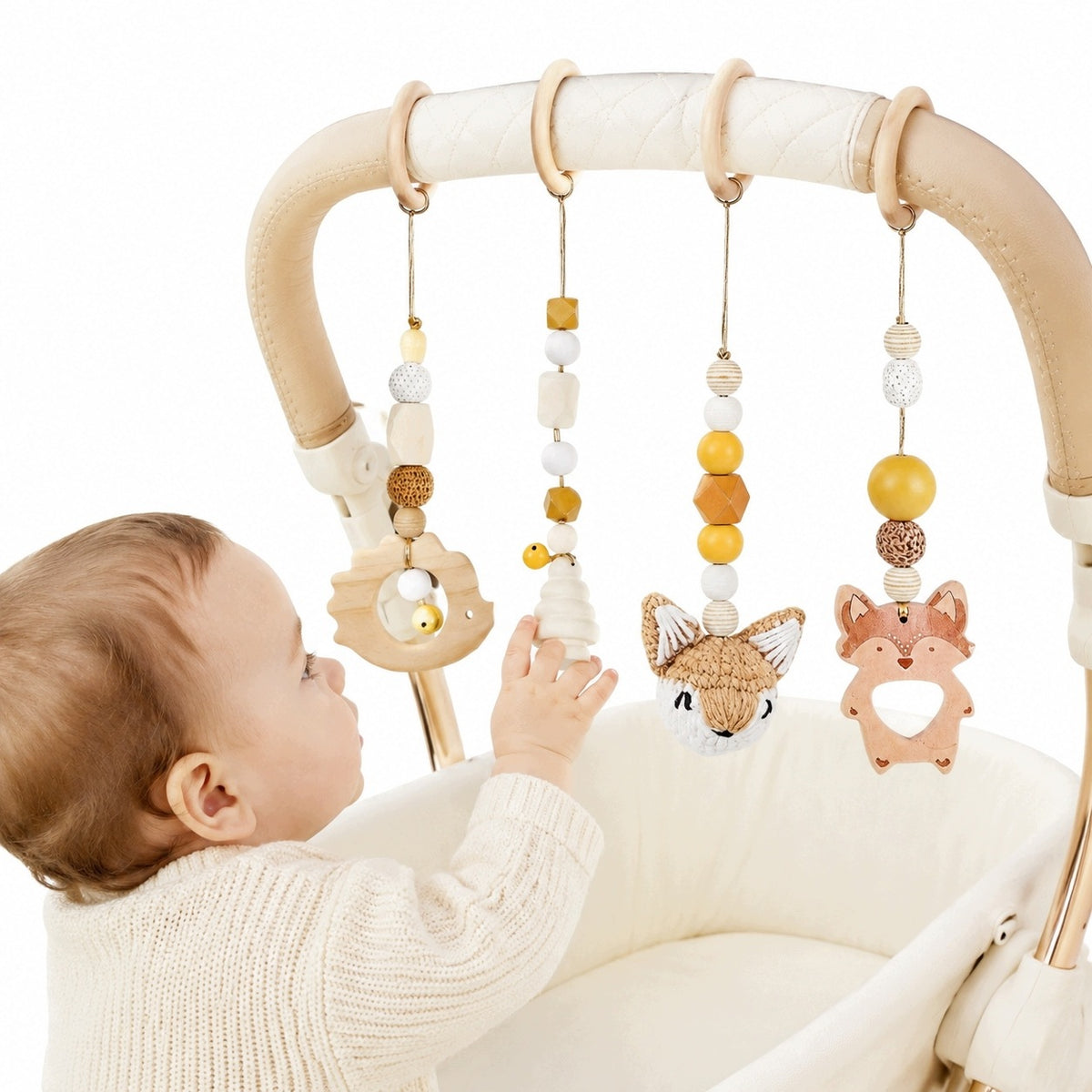 Elegant gift for a newborn – set of 4 pendants with a fox motif