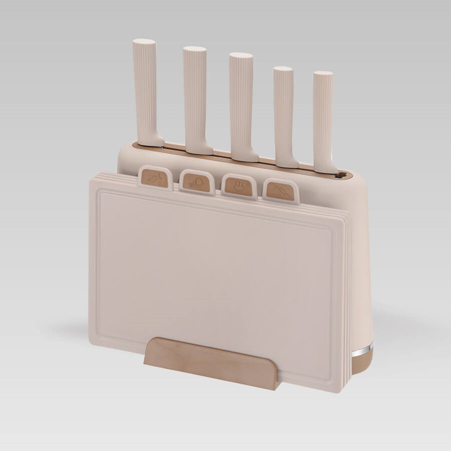 Elegant set of knives and boards on a stand 2in1 MAESTRO MR1412 beige Manufacturer code MR-1412-BEIGE