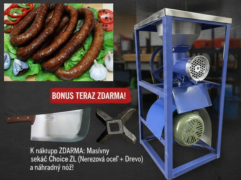 Elektrický mlýn na maso 32 se stojanem 4,5kW / 6 kg/min +Sekáč na maso +Nůž Packaging status original