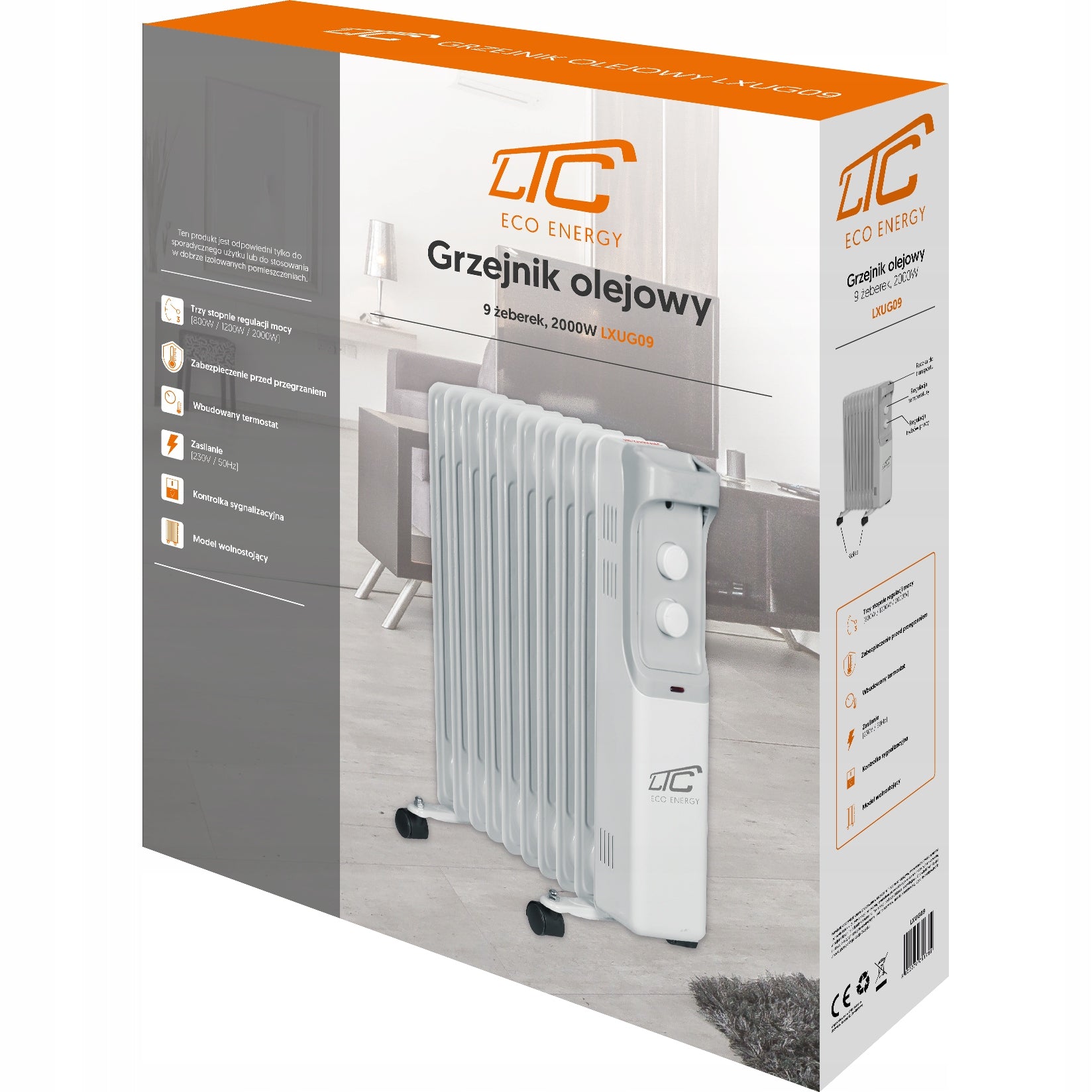 Elektrický olejový radiátor LTC G09 2000 W Dominant color silver/gray