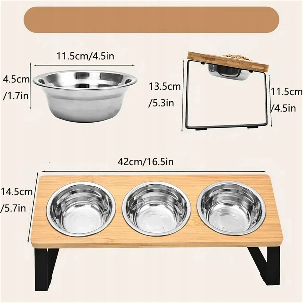 Elevated Stand Feeder 3 Bowls, Elevated Cat Bowls Manufacturer code Podwyższona miska dla kota z 3 miskami