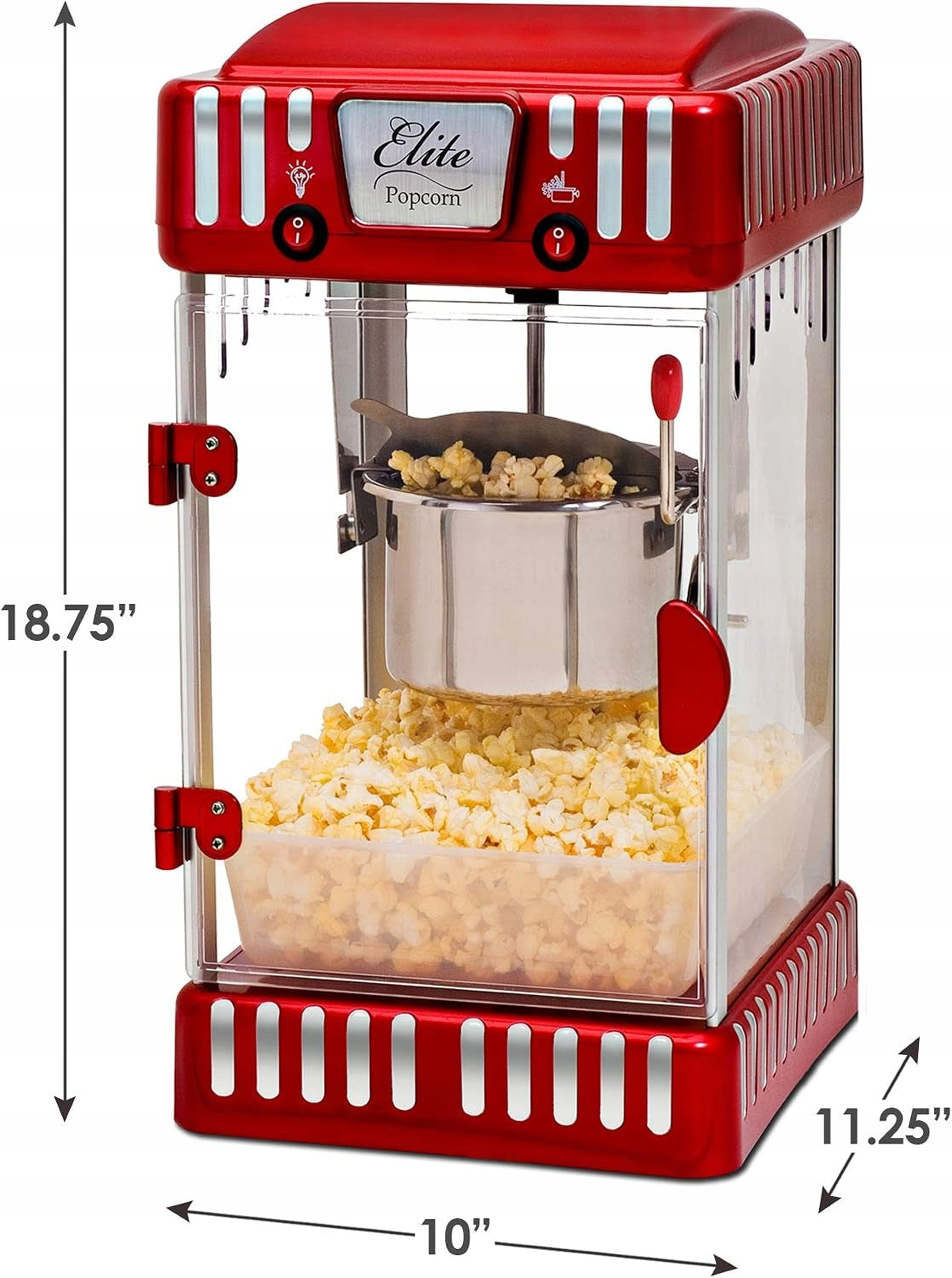 Elite Gourmet Popcorn Machine 2,5 Ounce Retro Tableware Red Dominant color red