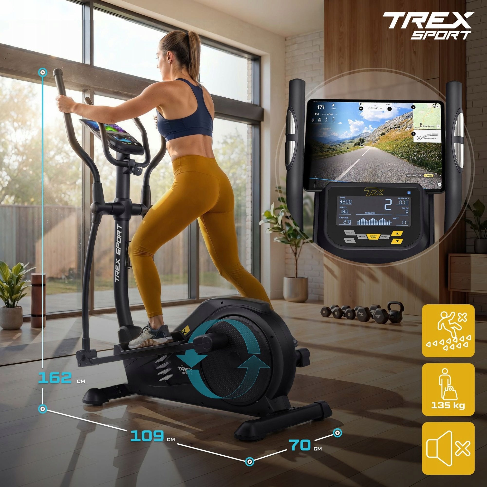 Elliptical trainer orbi-trek electromagnetic training LCD Trex Sport Packaging status original