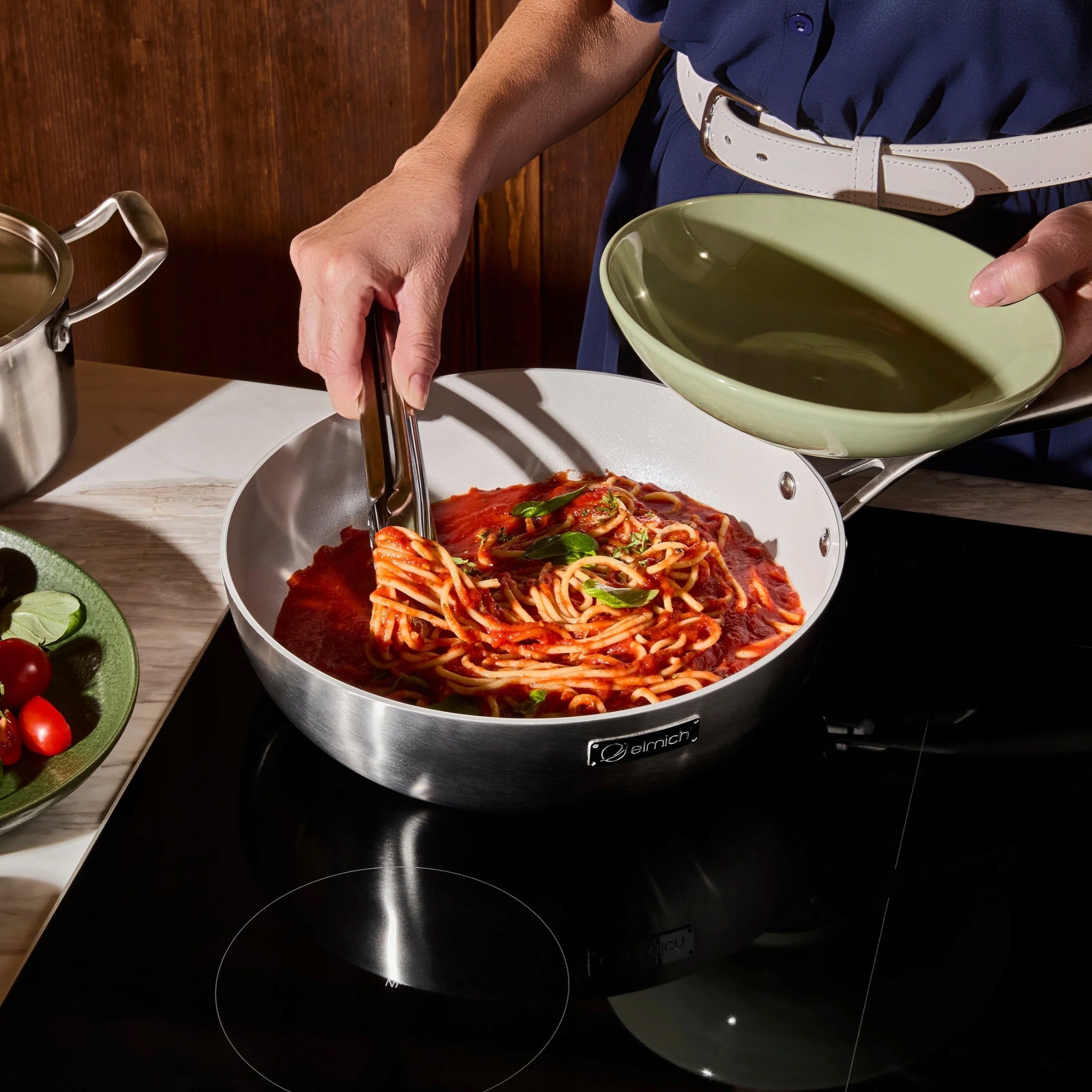 Elmich Nepřilnavá nerezová Wok pánev Tria Ceramic s keramickým povrchem Ø 3 Brand Elmich