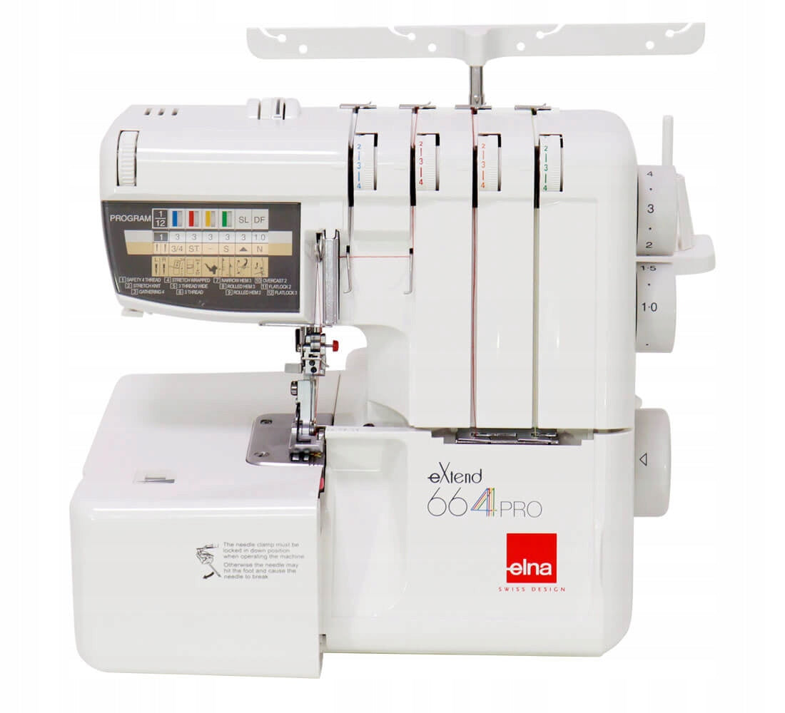 Elna 664 PRO 2, 3, 4 thread home overlock machine + Freebie e-patterns Packaging status original