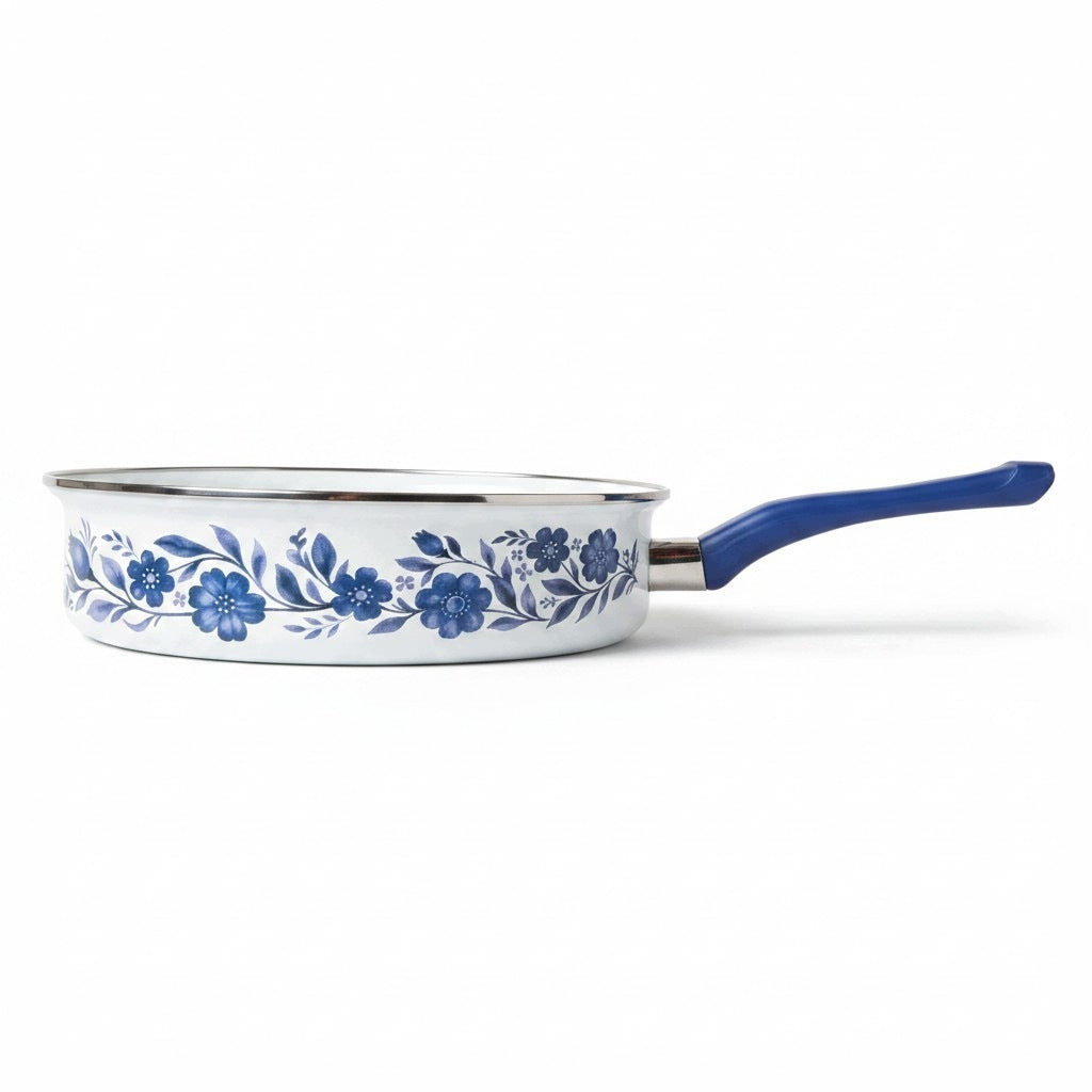 Emalia Olkusz Enamel pan 22 cm flowers for all cookers Brand Emalia Olkusz