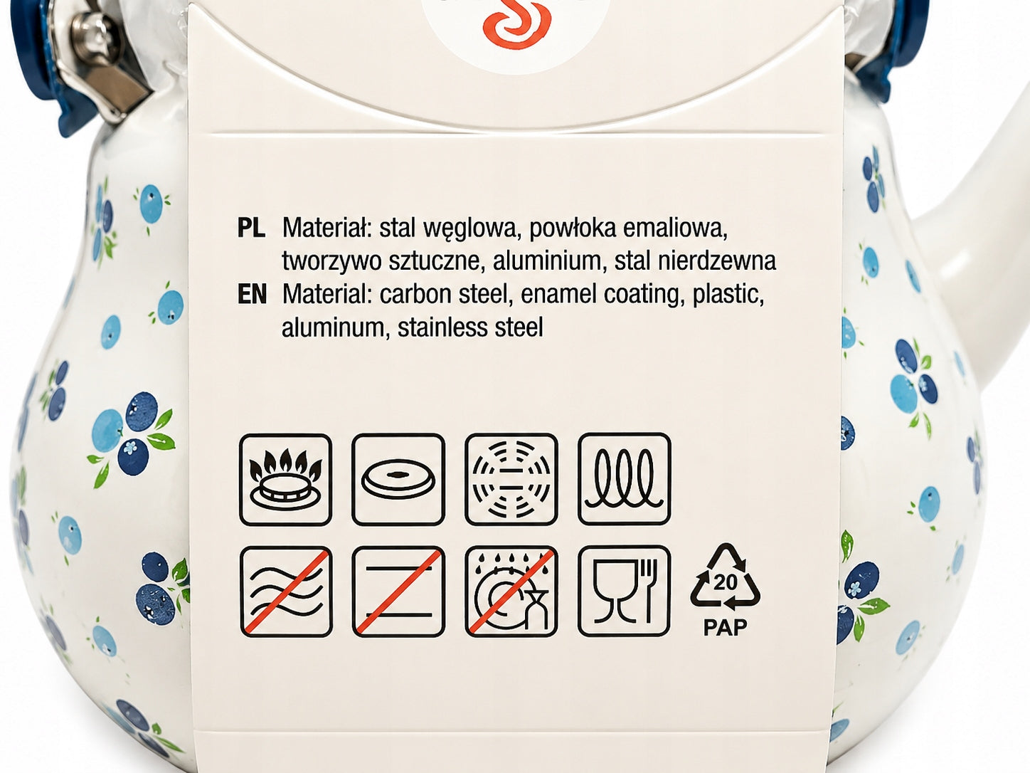 Enamel Olkusz Enamel Kettle 2 l Blueberries Manufacturer code 5905717069430