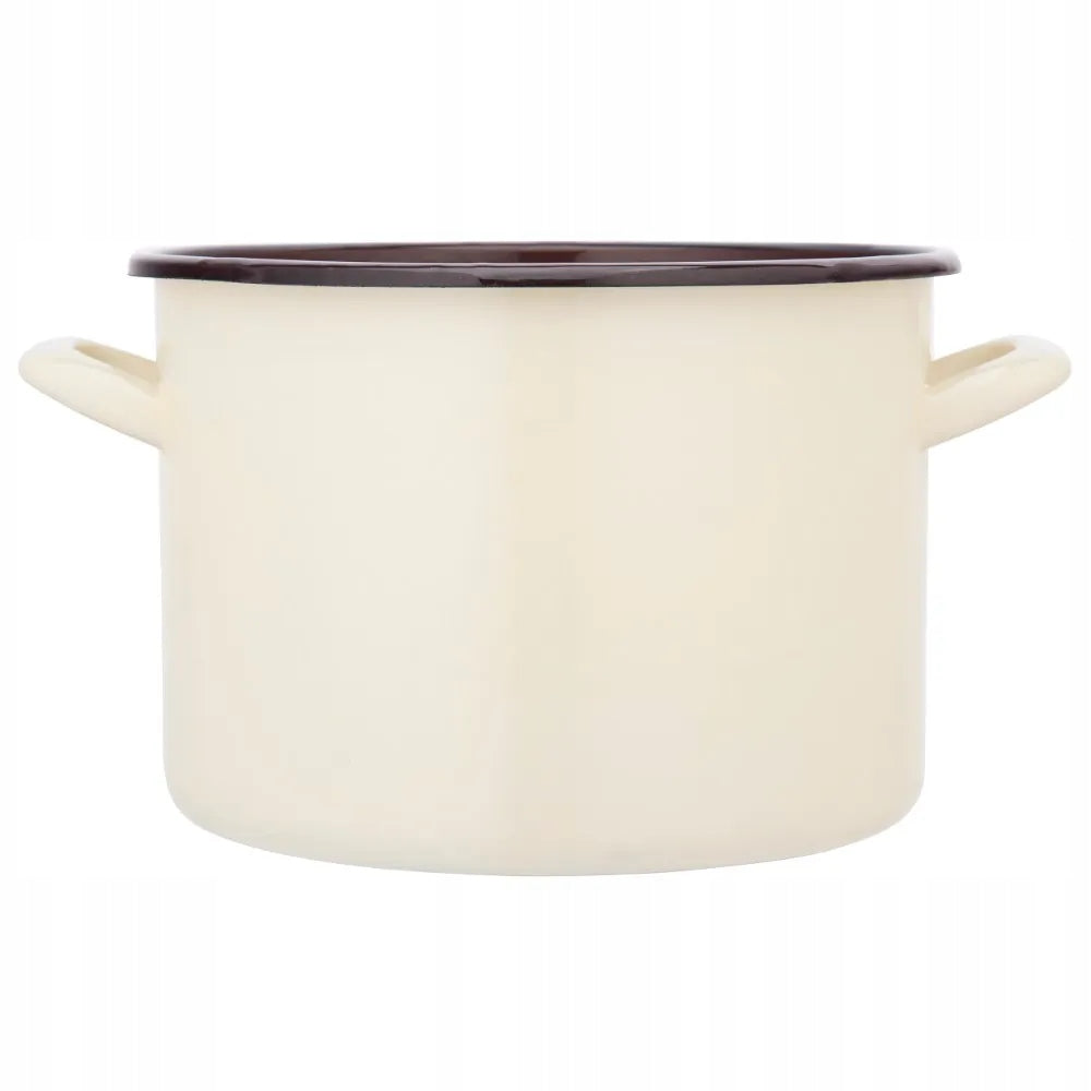 Enamel induction pot gas 24 cm Silesia cream dark center 7,5 l