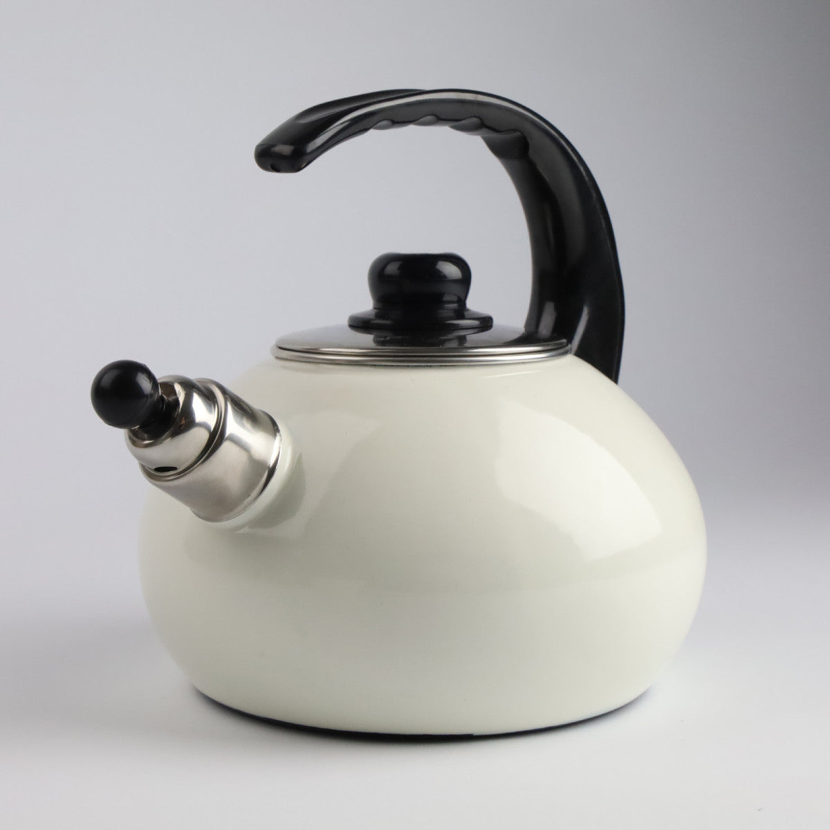 Enamel kettle 2,5l ecru traditional GAS INDUCTION DOUBLE-SIDED ENAMEL Brand Silesia Emalia
