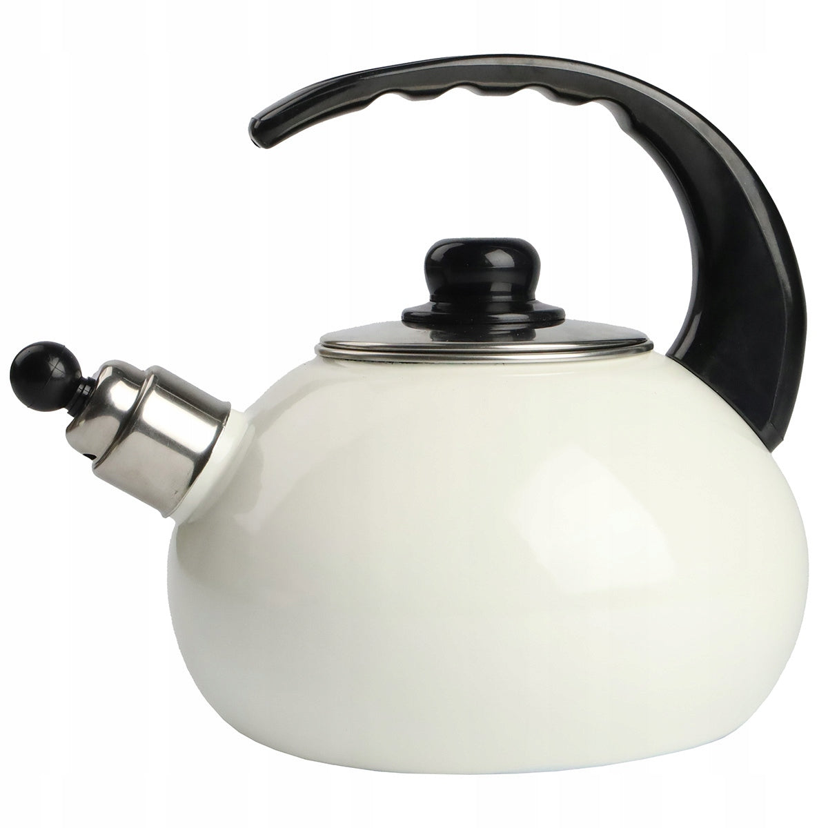 Enamel kettle 2,5l ecru traditional GAS INDUCTION DOUBLE-SIDED ENAMEL