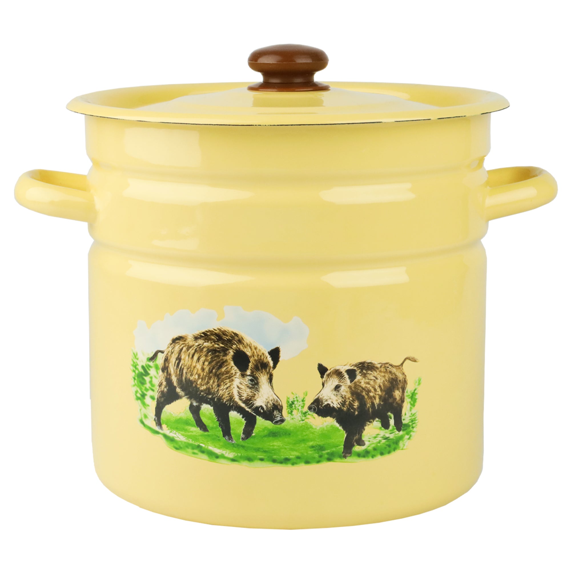 Enamel pot 12L traditional 22CM BOAR STRAIGHT SMOOTH GAS LARGE XXL