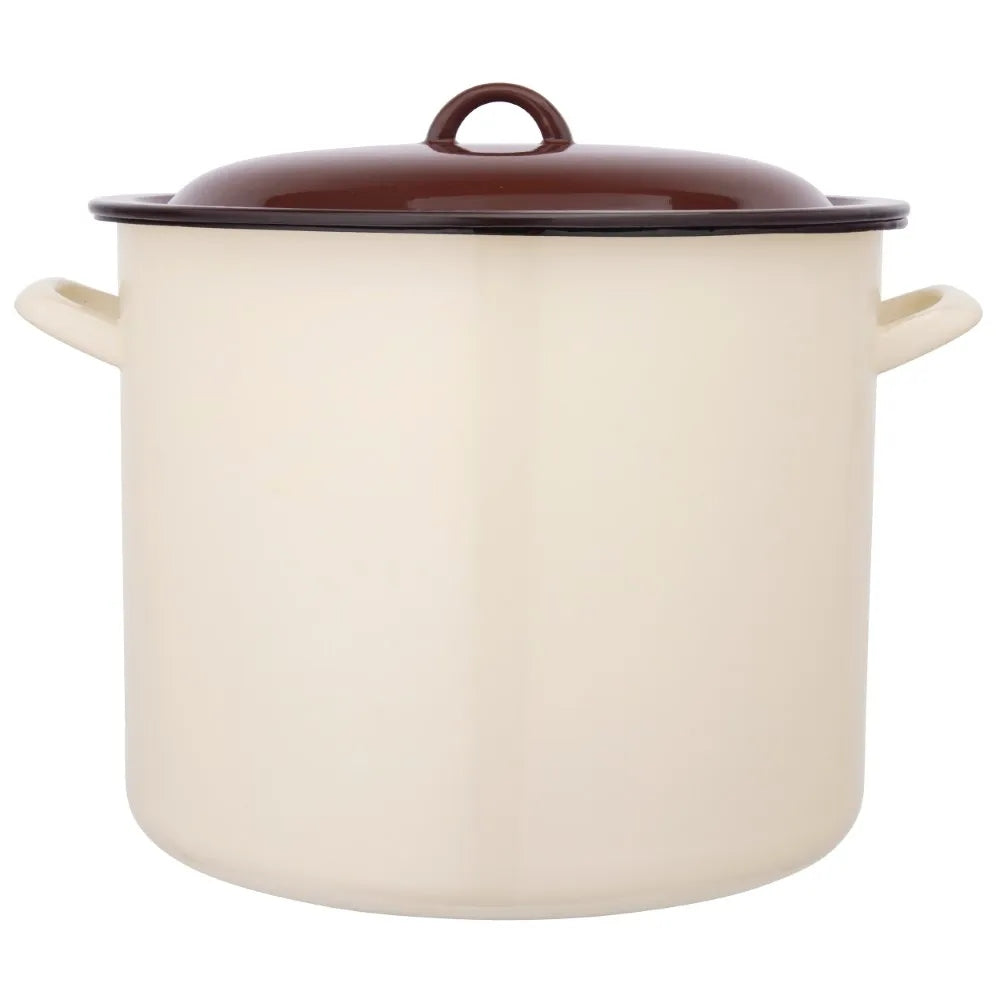 Enamel pot 16,6 l with lid large high induction gas Silesia 30 cm