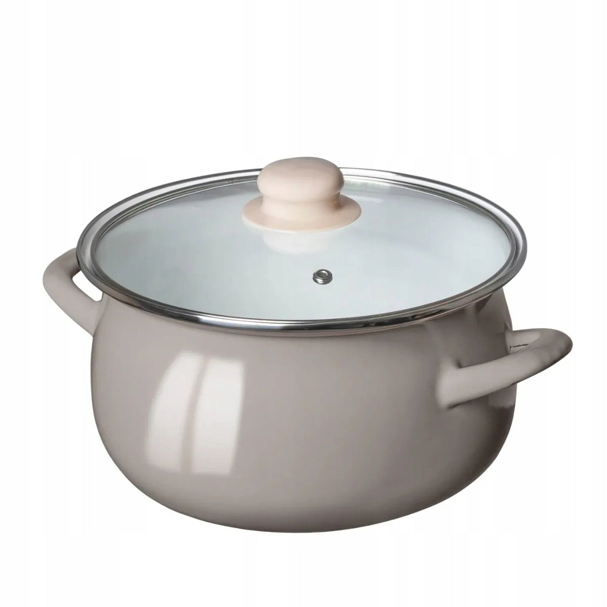 Enamel pot 3,5 l with lid 22 cm induction gas Altom Design taupe Brand Altom Design