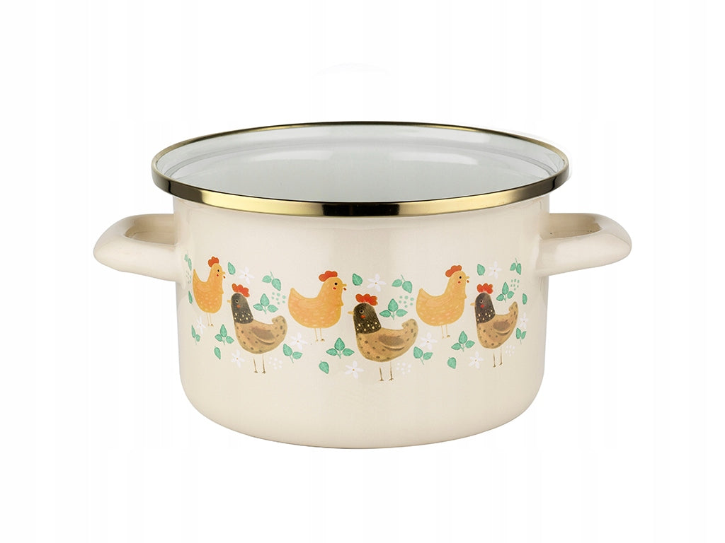 Enamel pot Emalia Pleszew Koko 18 cm 2,65L II grade induction gas