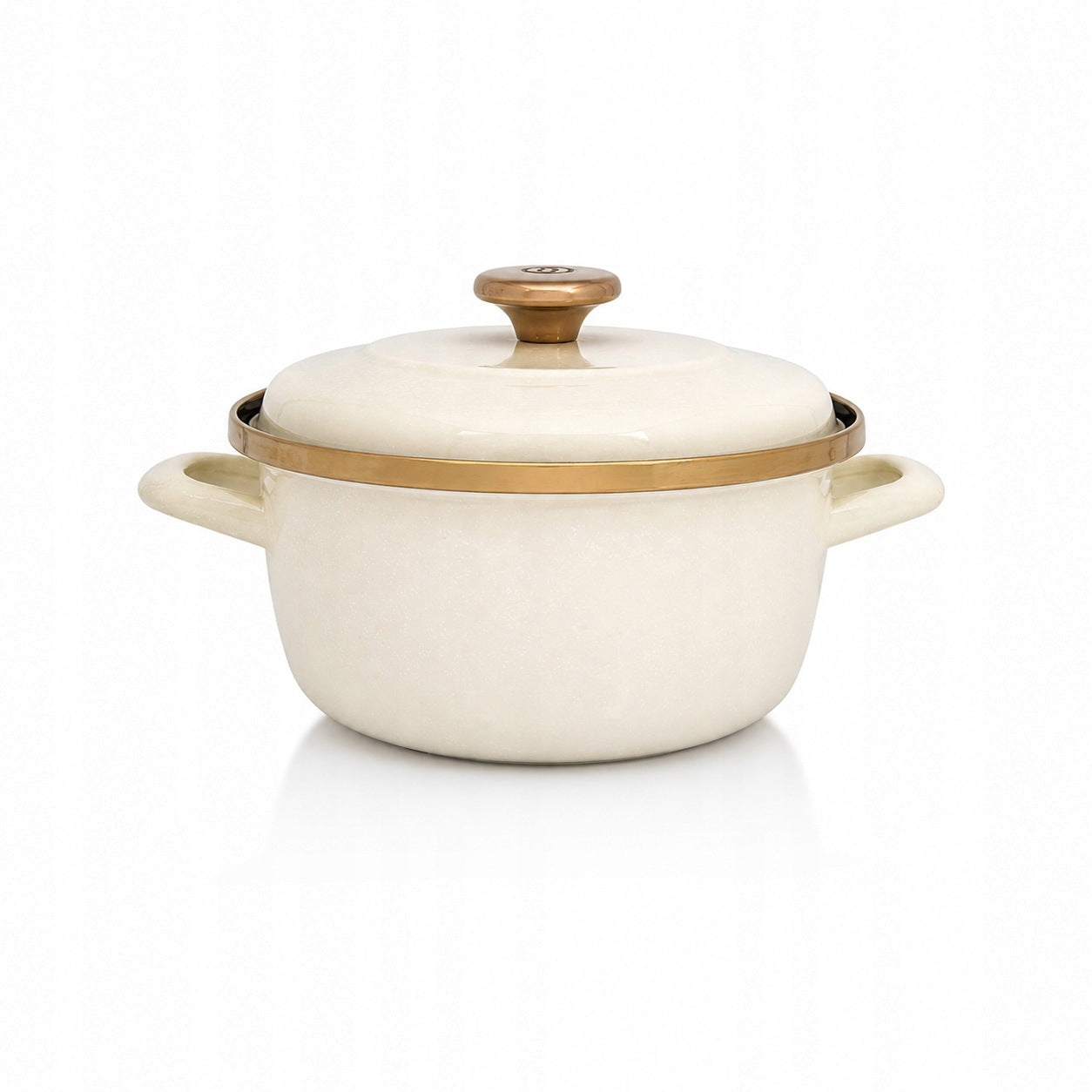 Enamel pot Metalac Maximus 3 l with lid | cream, induction